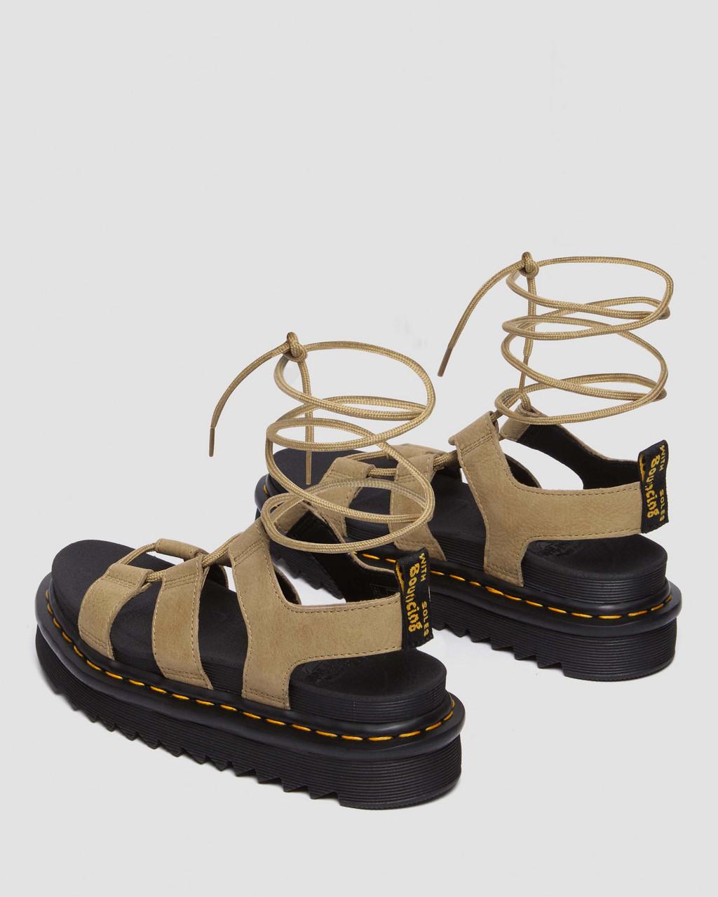 Dámské Sandály Dr Martens Nartilla Tumbled Nubuck Leather Gladiator Hnědé | 71223837
