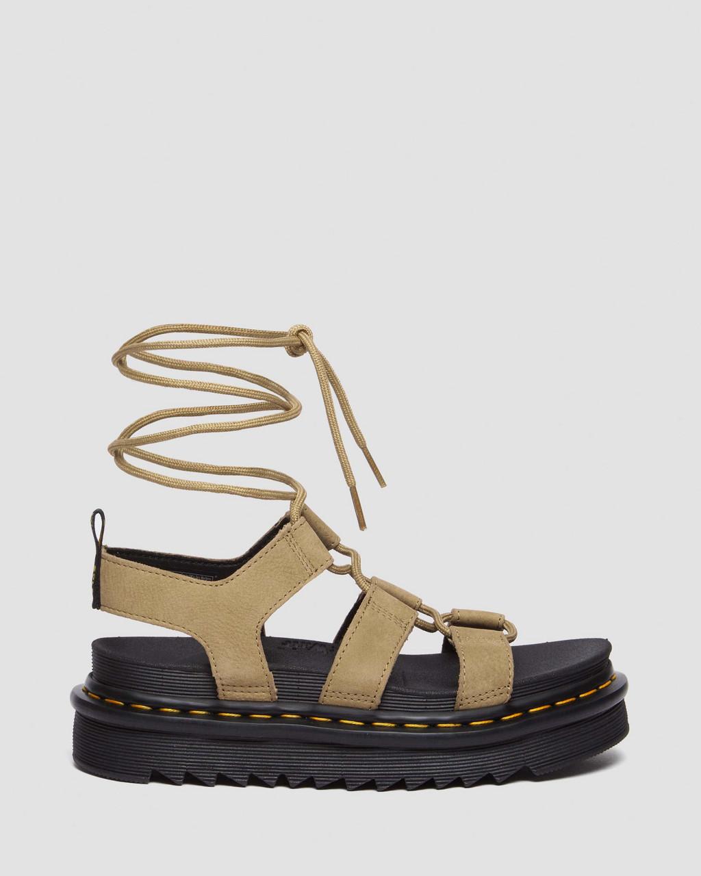 Dámské Sandály Dr Martens Nartilla Tumbled Nubuck Leather Gladiator Hnědé | 71223837