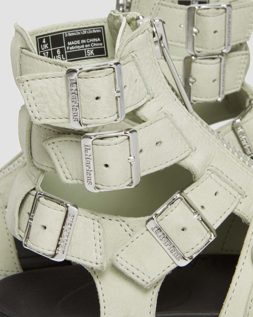 Dámské Sandály Dr Martens Olson Tumbled Nubuck Leather Gladiator Zip Mátově Zelená | 43416407