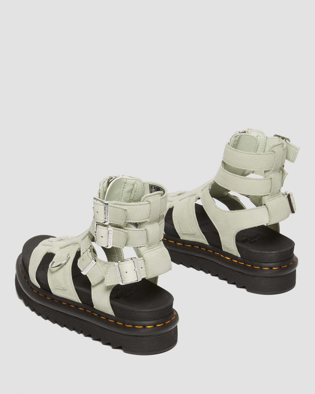 Dámské Sandály Dr Martens Olson Tumbled Nubuck Leather Gladiator Zip Mátově Zelená | 43416407