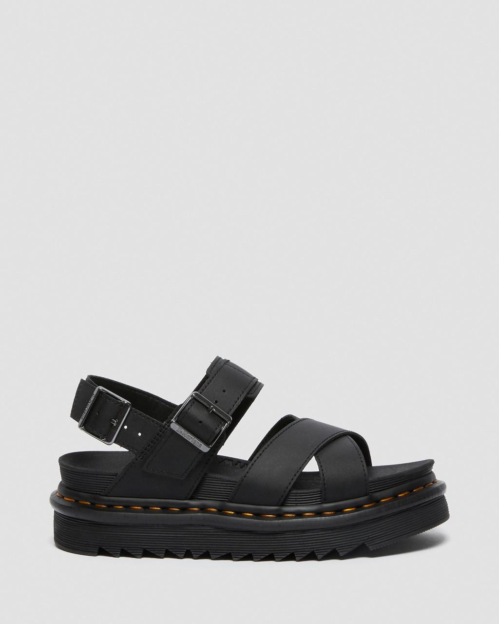 Dámské Sandály Dr Martens Voss II Leather Strap Černé | 99027825