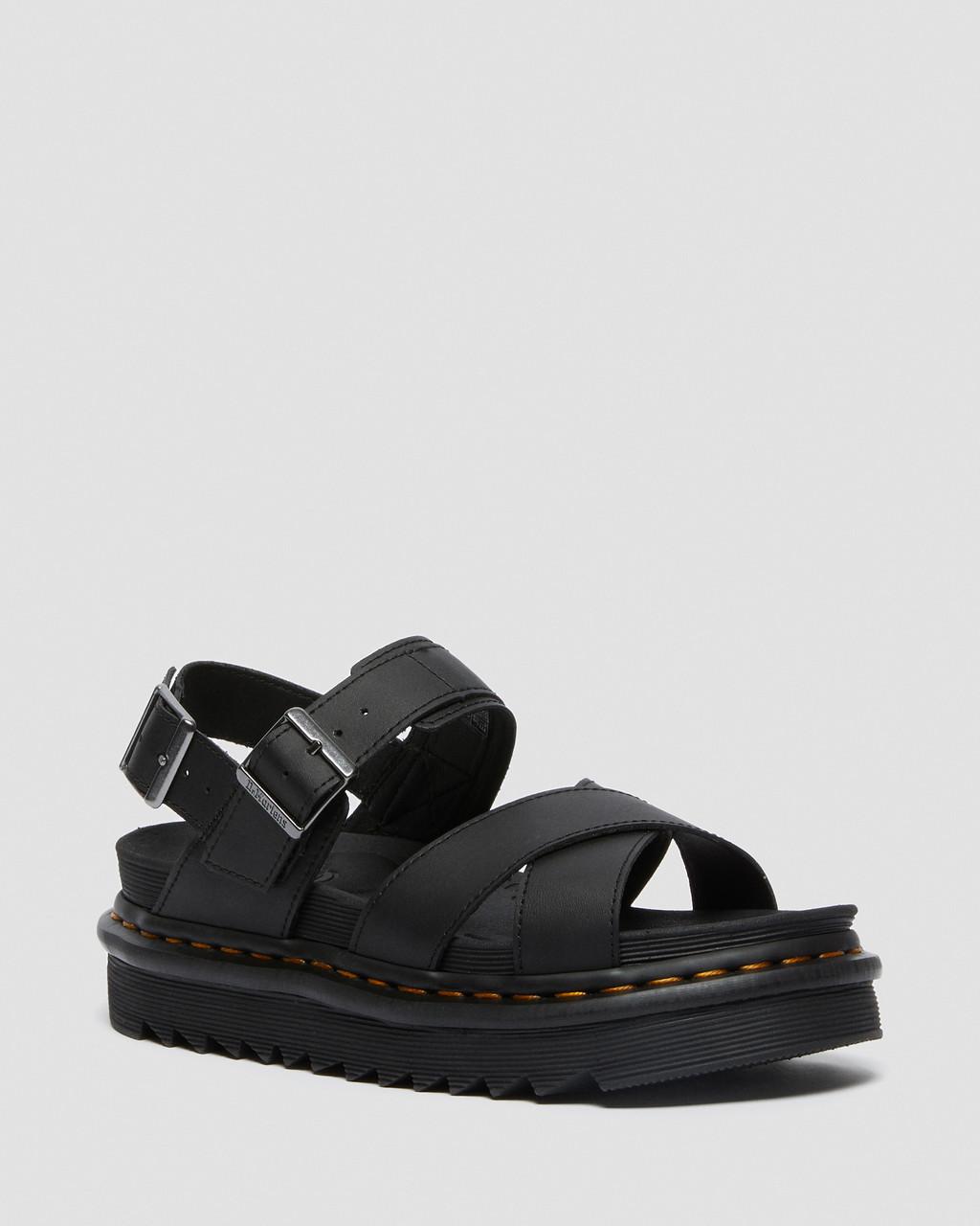 Dámské Sandály Dr Martens Voss II Leather Strap Černé | 99027825