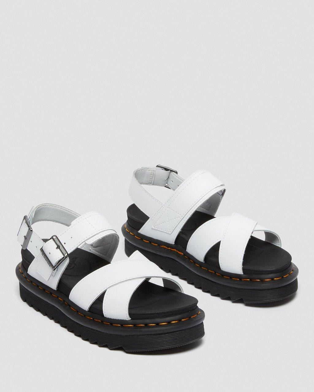 Dámské Sandály Dr Martens Voss II Leather Strap Bílé | 69883673
