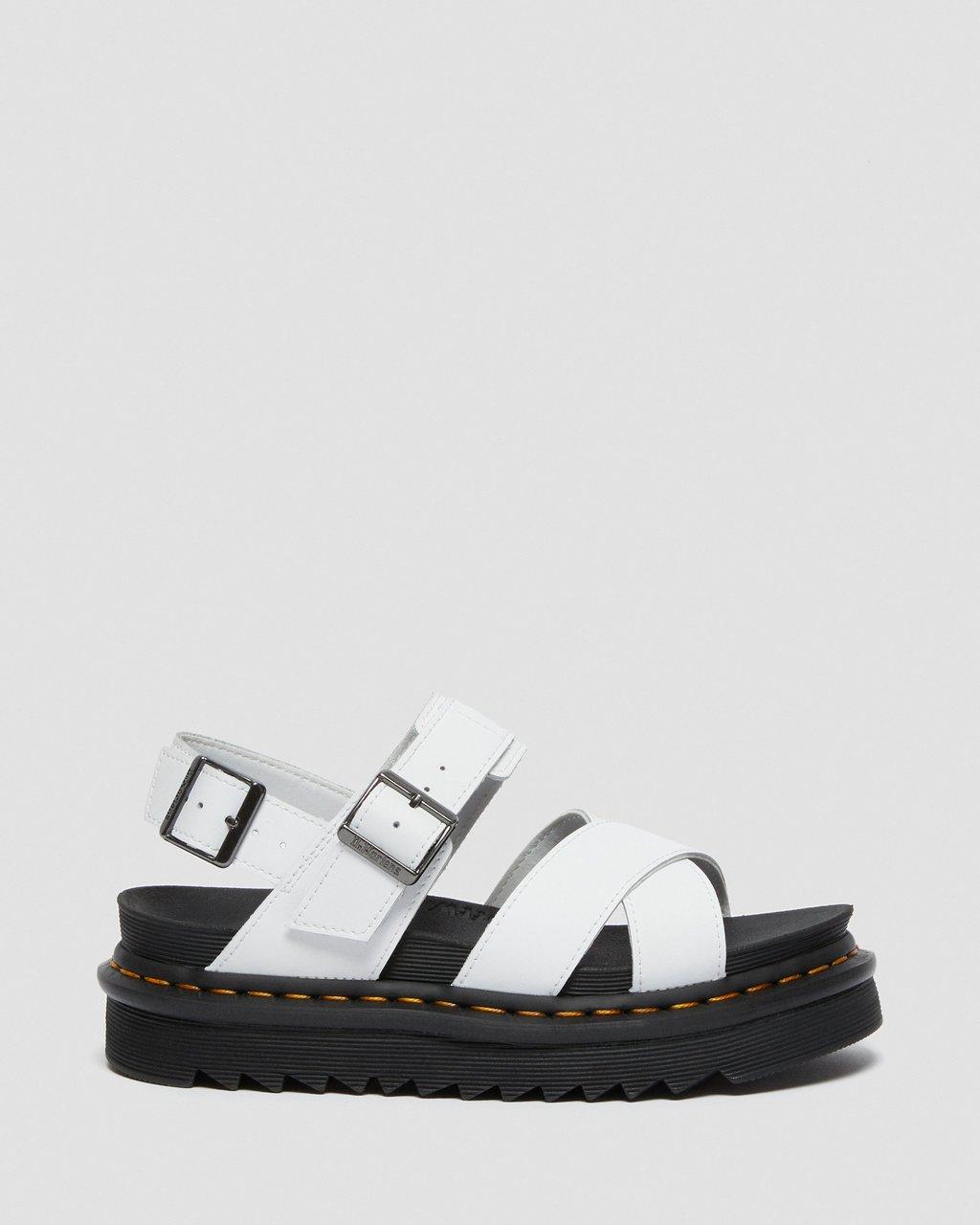 Dámské Sandály Dr Martens Voss II Leather Strap Bílé | 69883673