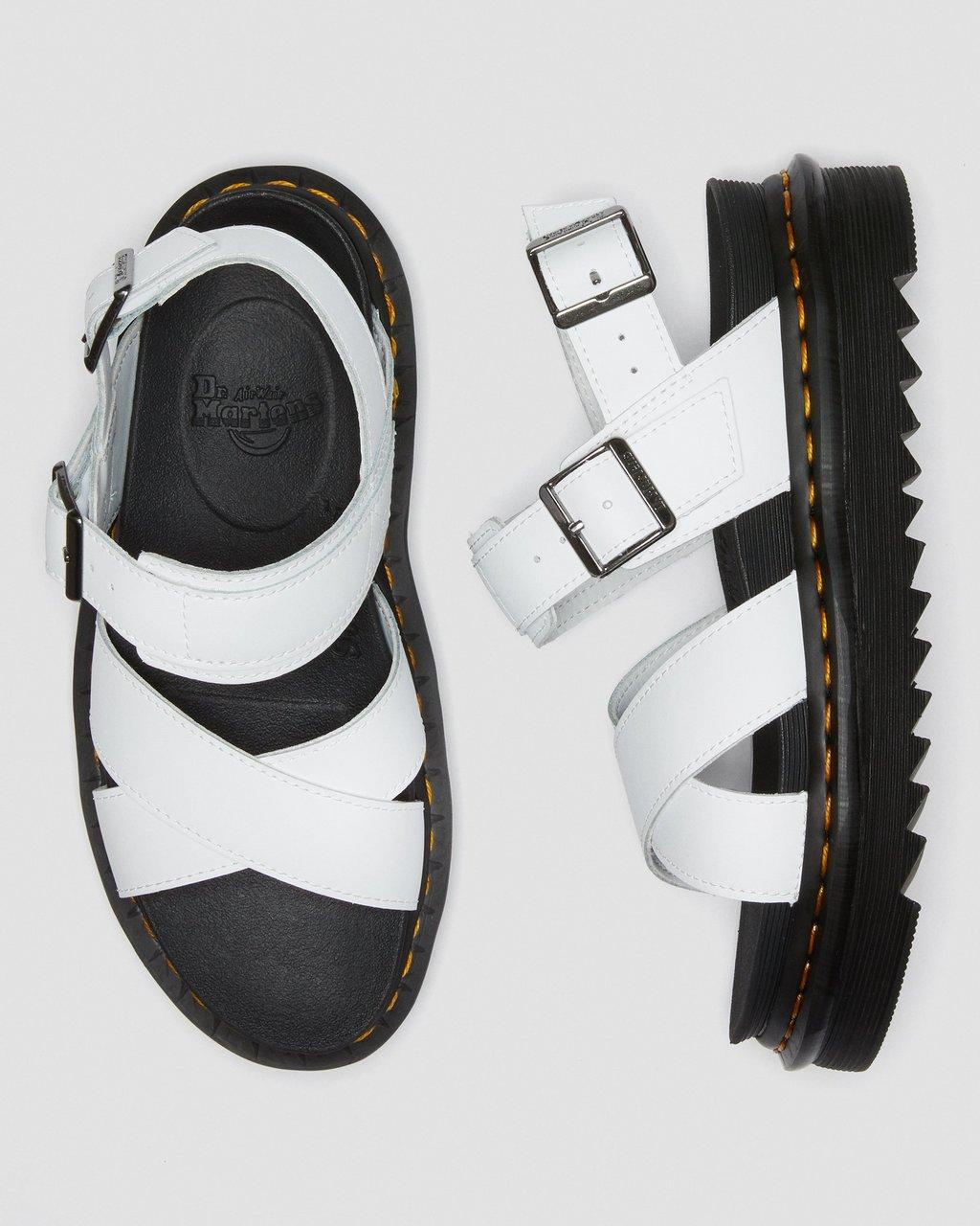 Dámské Sandály Dr Martens Voss II Leather Strap Bílé | 69883673