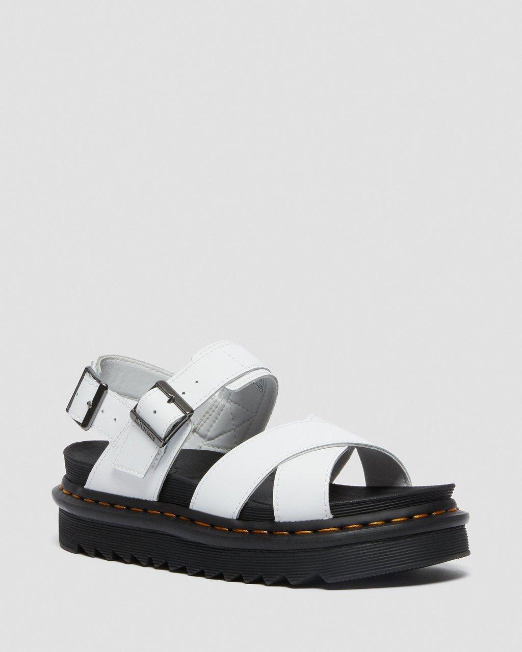 Dámské Sandály Dr Martens Voss II Leather Strap Bílé | 69883673