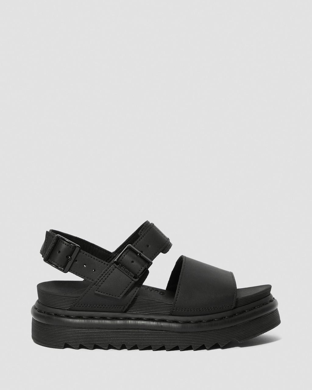 Dámské Sandály Dr Martens Voss Leather Strap Černé | 30400861