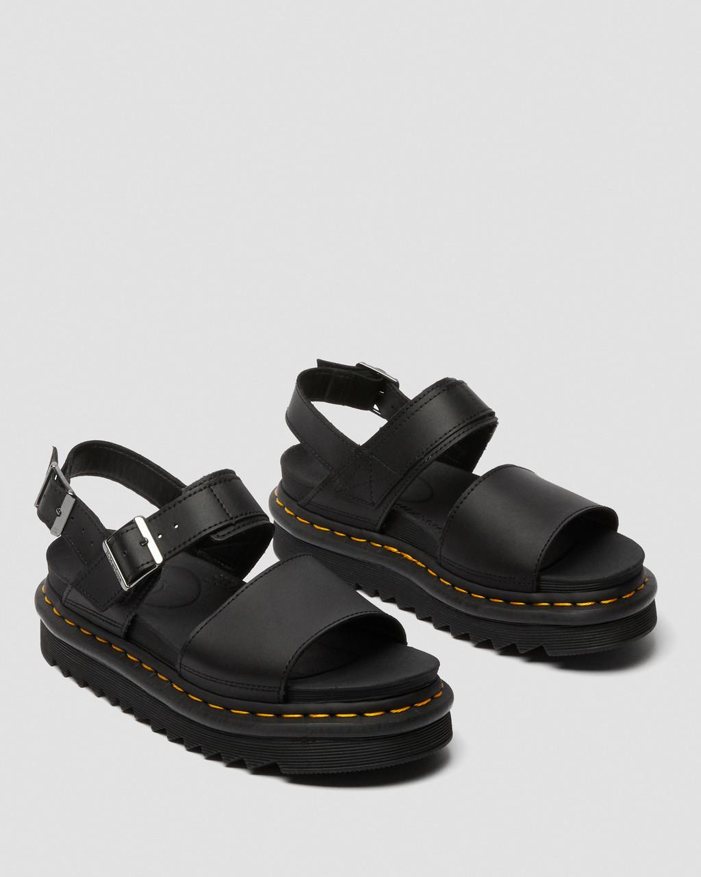 Dámské Sandály Dr Martens Voss Leather Strap Černé | 42938635