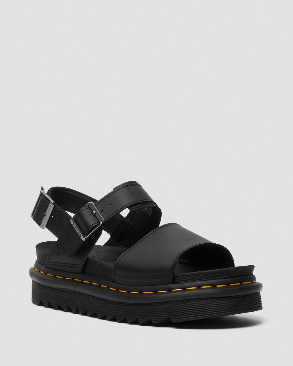 Dámské Sandály Dr Martens Voss Leather Strap Černé | 42938635