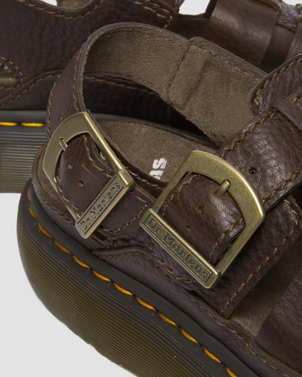 Dámské Sandály Dr Martens Wrenlie Grizzly Leather Fisherman Hnědé | 89094395