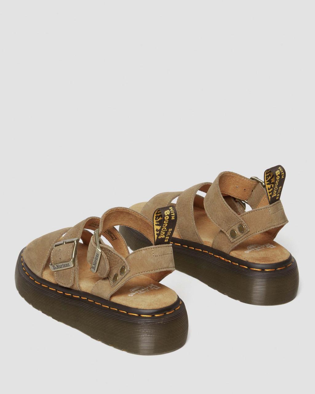 Dámské Sandály na Platformě Dr Martens Gryphon Tumbled Nubuck Leather Hnědé | 32104736