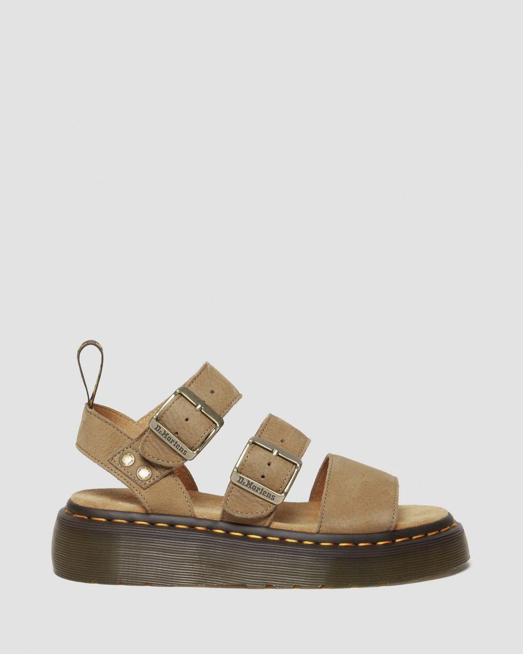 Dámské Sandály na Platformě Dr Martens Gryphon Tumbled Nubuck Leather Hnědé | 32104736