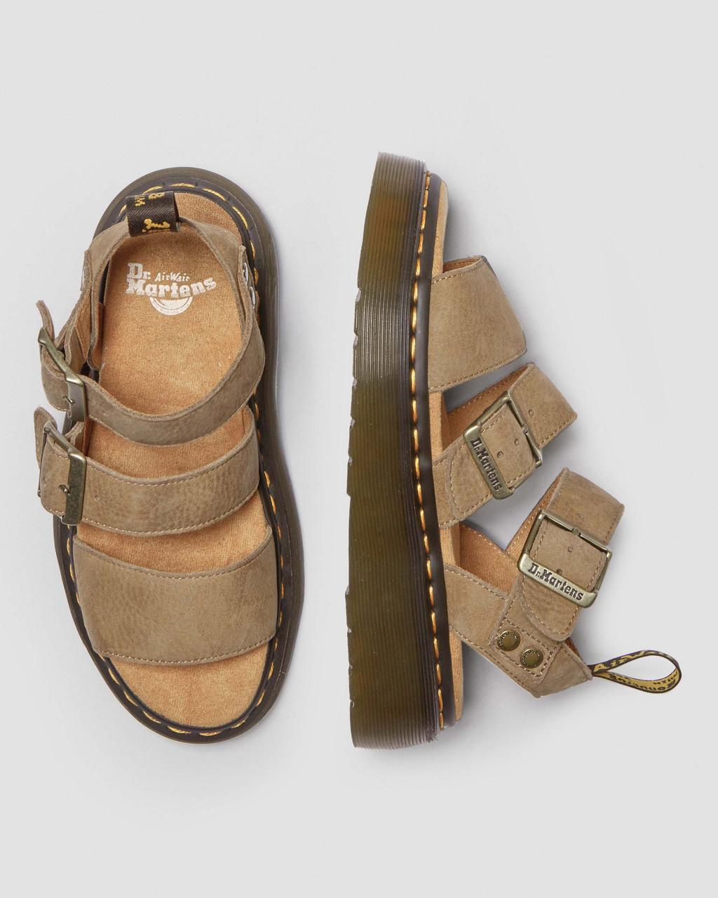 Dámské Sandály na Platformě Dr Martens Gryphon Tumbled Nubuck Leather Hnědé | 32104736