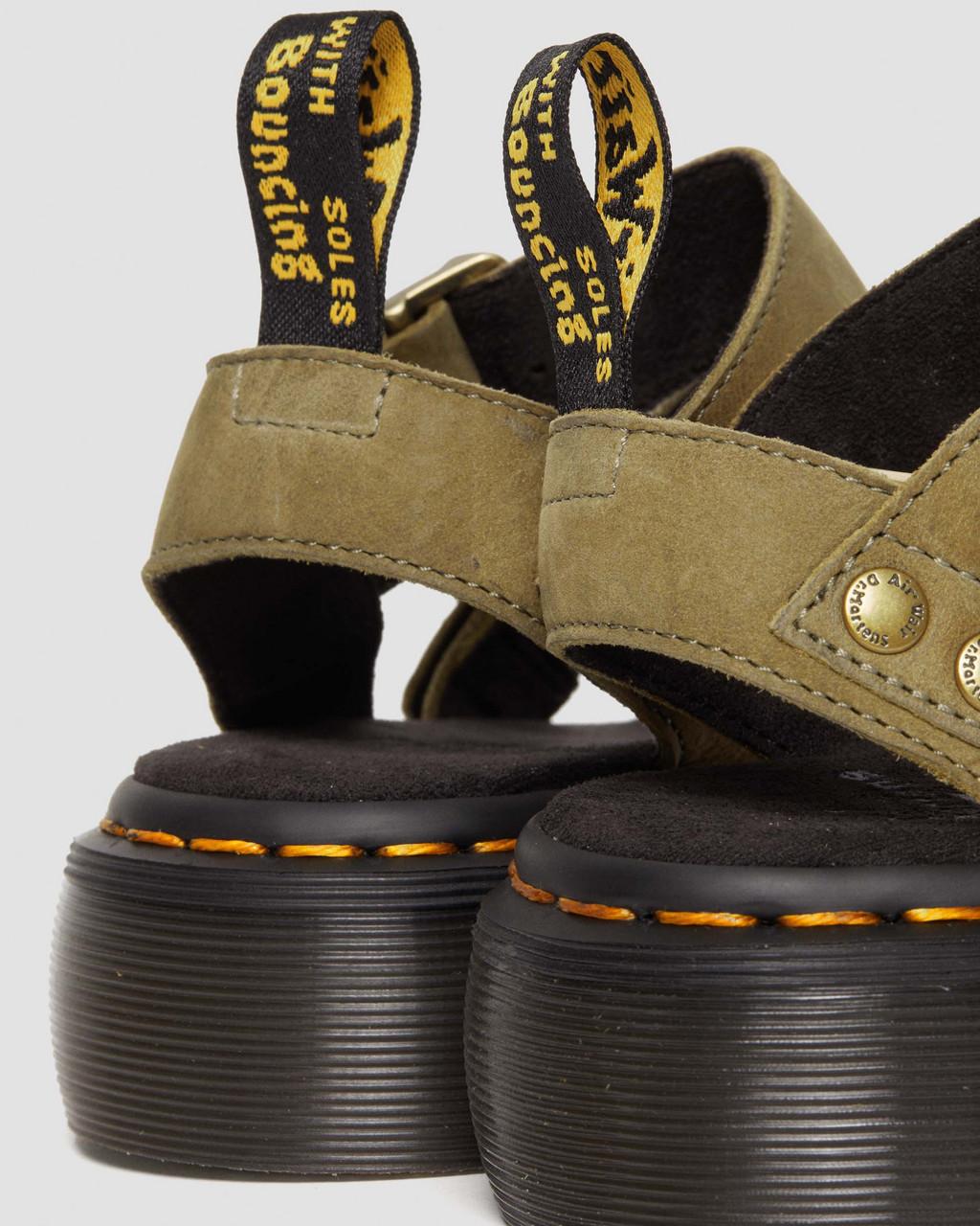 Dámské Sandály na Platformě Dr Martens Gryphon Tumbled Nubuck Leather Olivy Zelené | 74481409