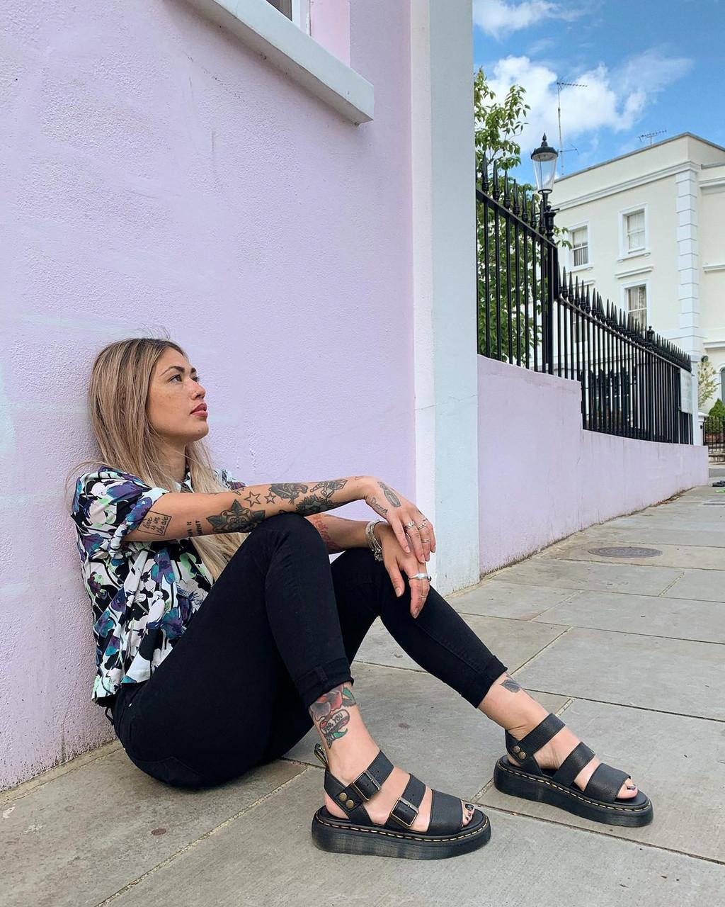 Dámské Sandály na Platformě Dr Martens Gryphon Pisa Leather Černé | 84398762