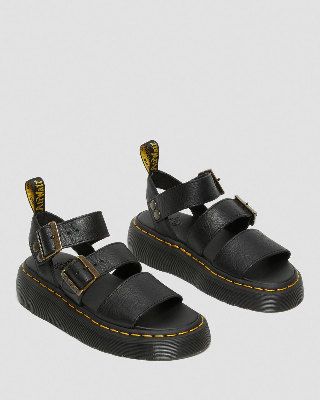 Dámské Sandály na Platformě Dr Martens Gryphon Pisa Leather Černé | 84398762