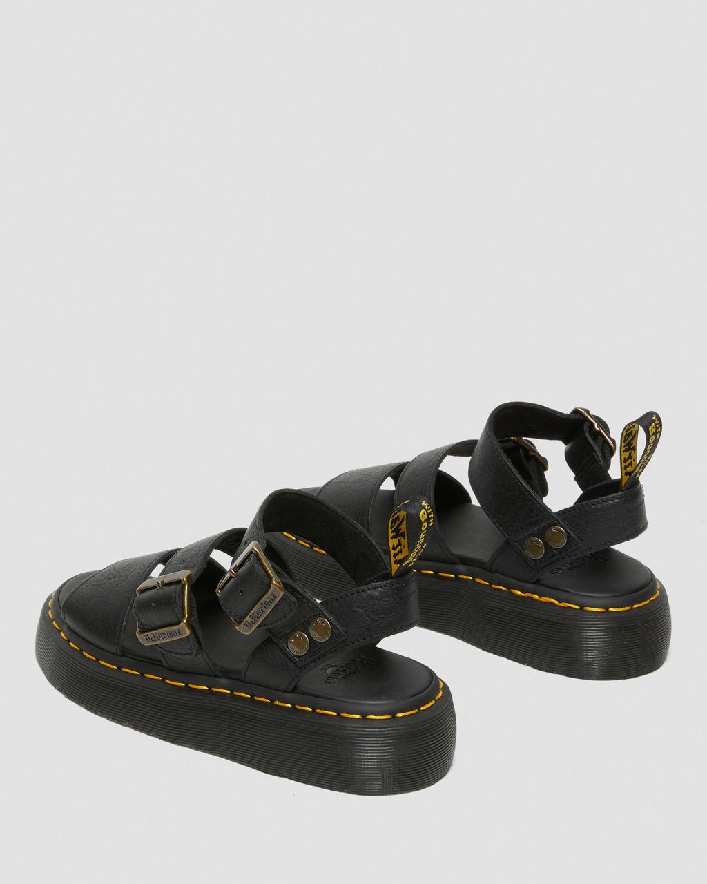 Dámské Sandály na Platformě Dr Martens Gryphon Pisa Leather Černé | 84398762