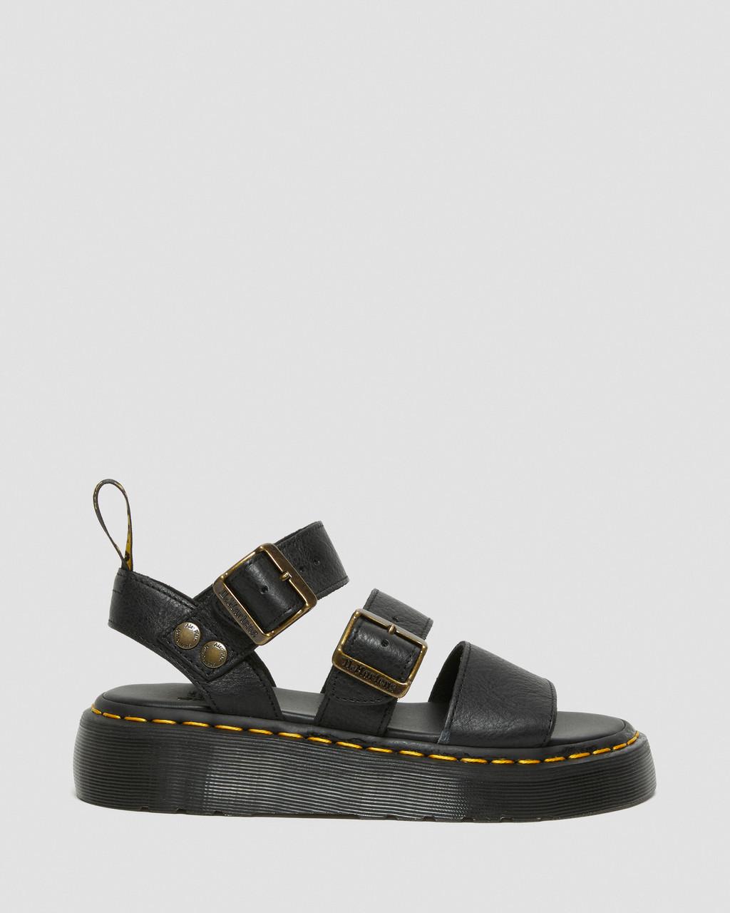 Dámské Sandály na Platformě Dr Martens Gryphon Pisa Leather Černé | 84398762