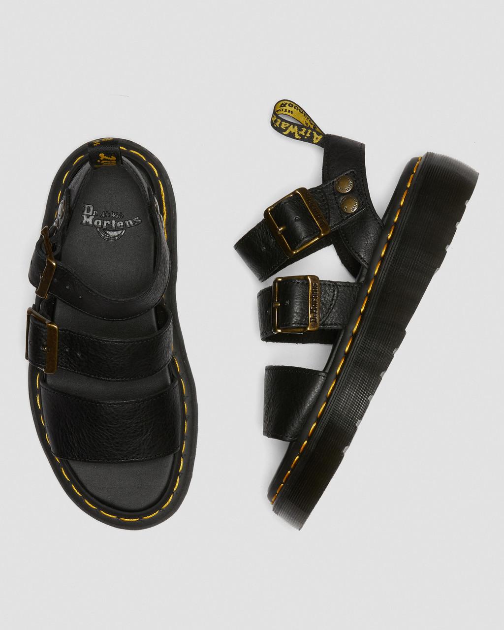 Dámské Sandály na Platformě Dr Martens Gryphon Pisa Leather Černé | 84398762