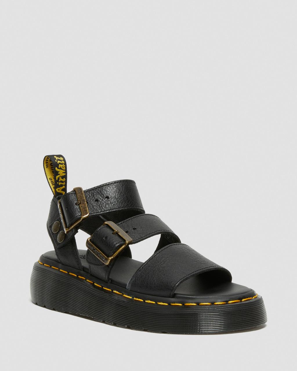Dámské Sandály na Platformě Dr Martens Gryphon Pisa Leather Černé | 84398762