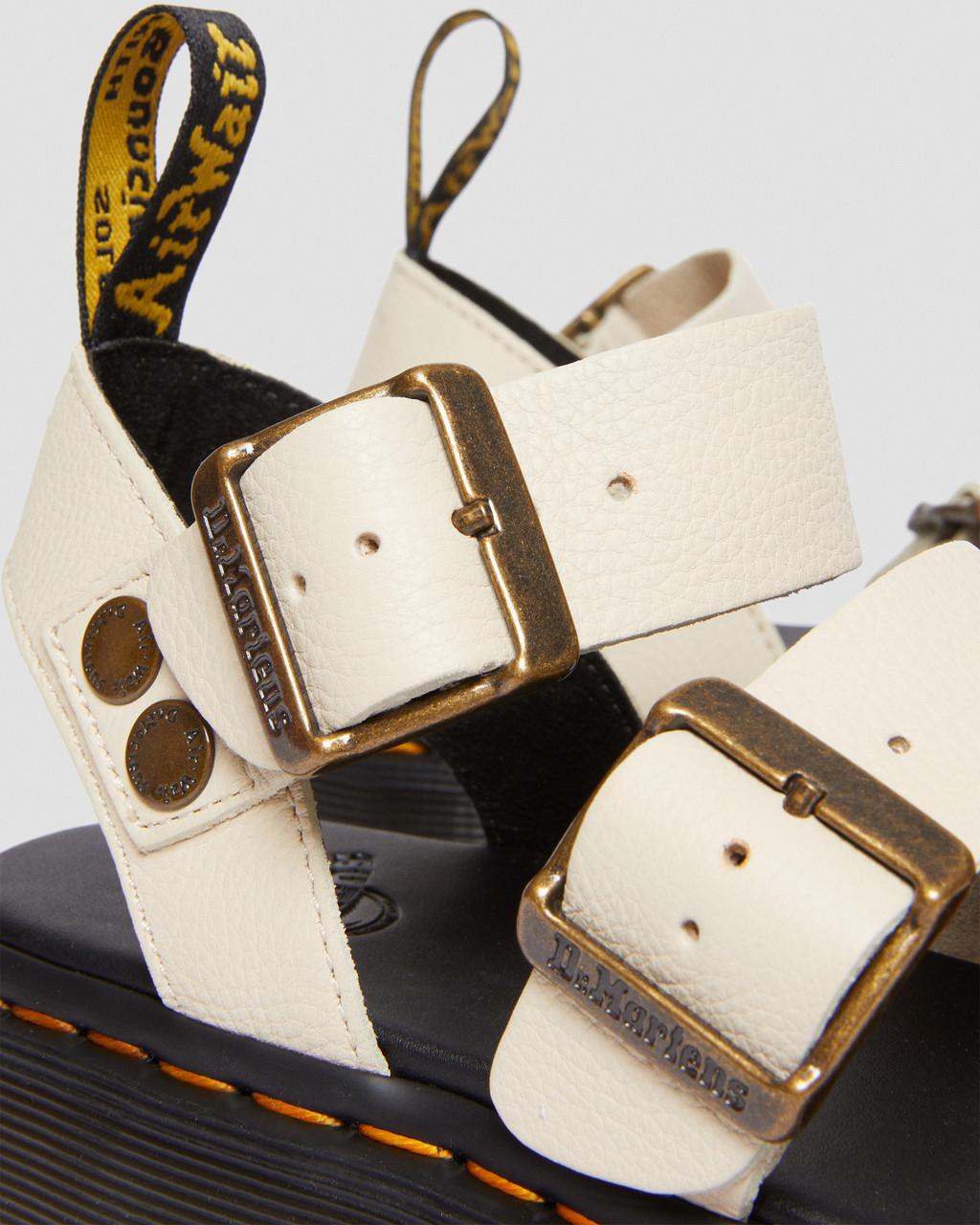 Dámské Sandály na Platformě Dr Martens Gryphon Pisa Leather Béžový | 25378093