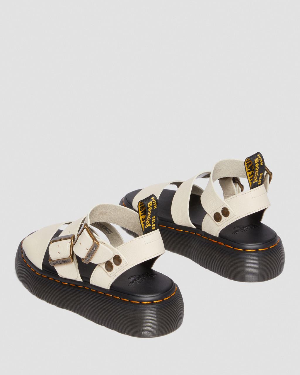 Dámské Sandály na Platformě Dr Martens Gryphon Pisa Leather Béžový | 25378093