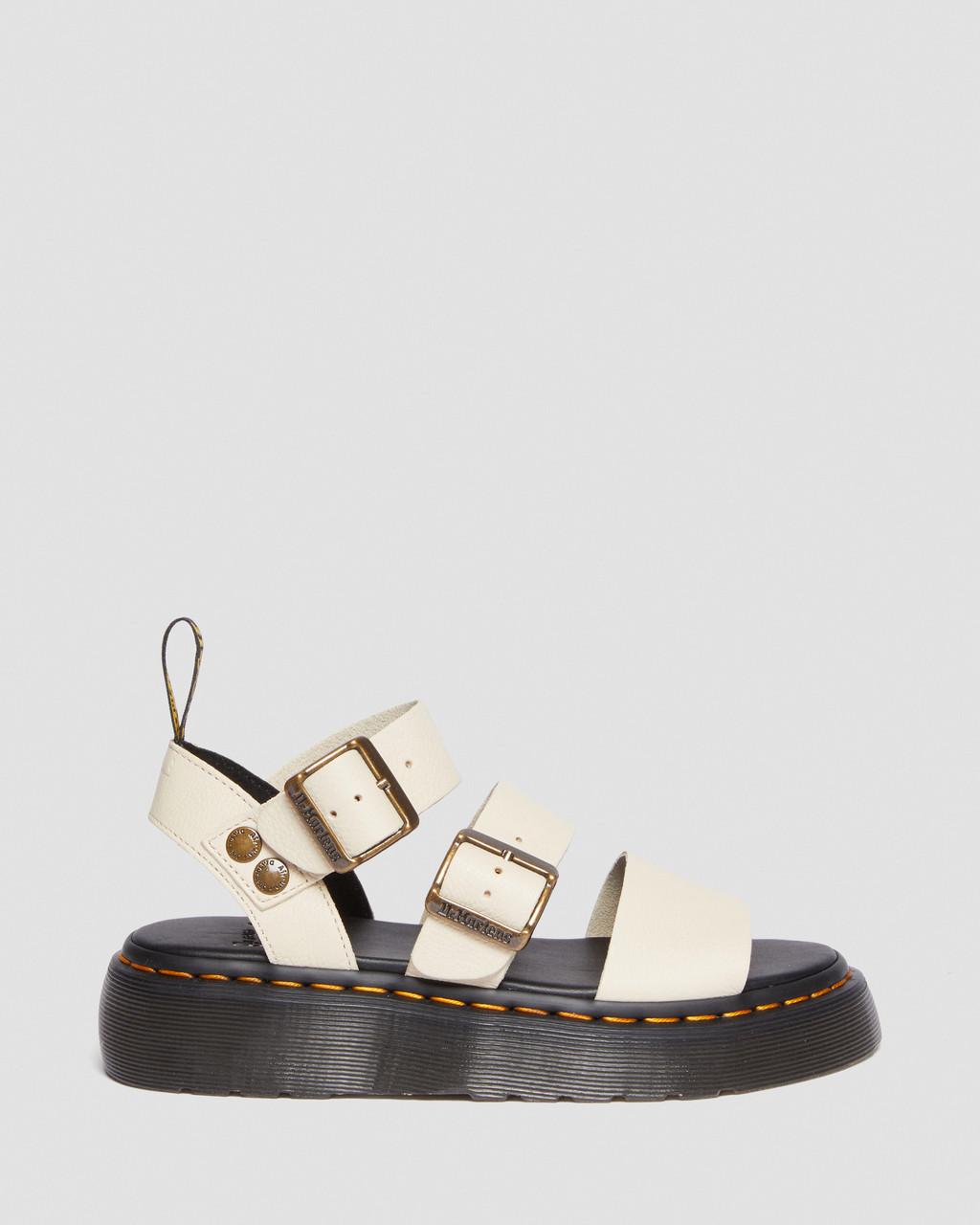 Dámské Sandály na Platformě Dr Martens Gryphon Pisa Leather Béžový | 25378093
