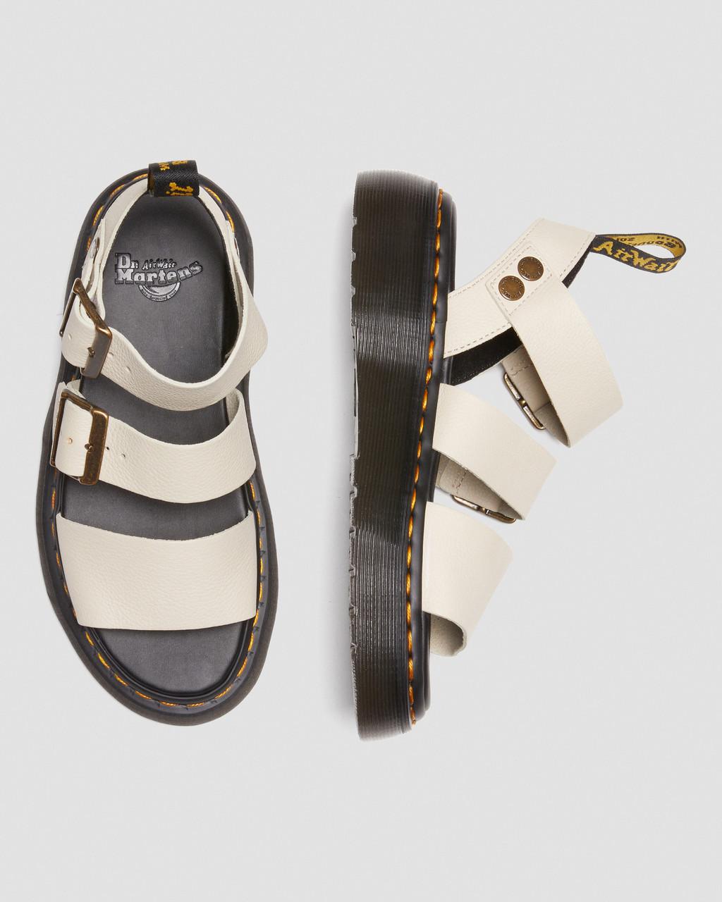 Dámské Sandály na Platformě Dr Martens Gryphon Pisa Leather Béžový | 25378093