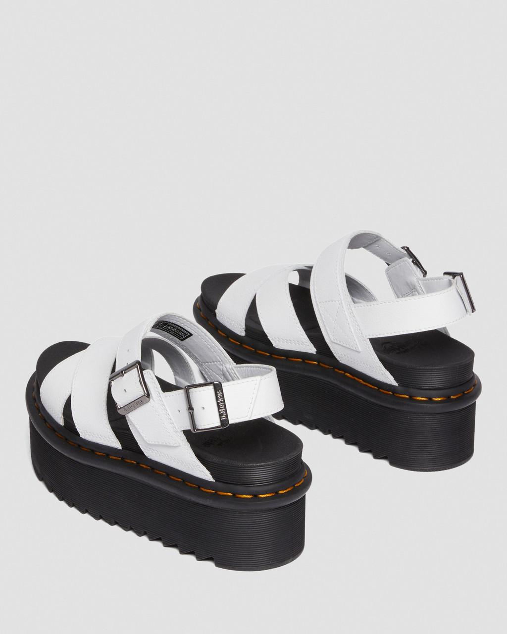 Dámské Sandály na Platformě Dr Martens Voss II Athena Leather Strap Bílé | 53439518