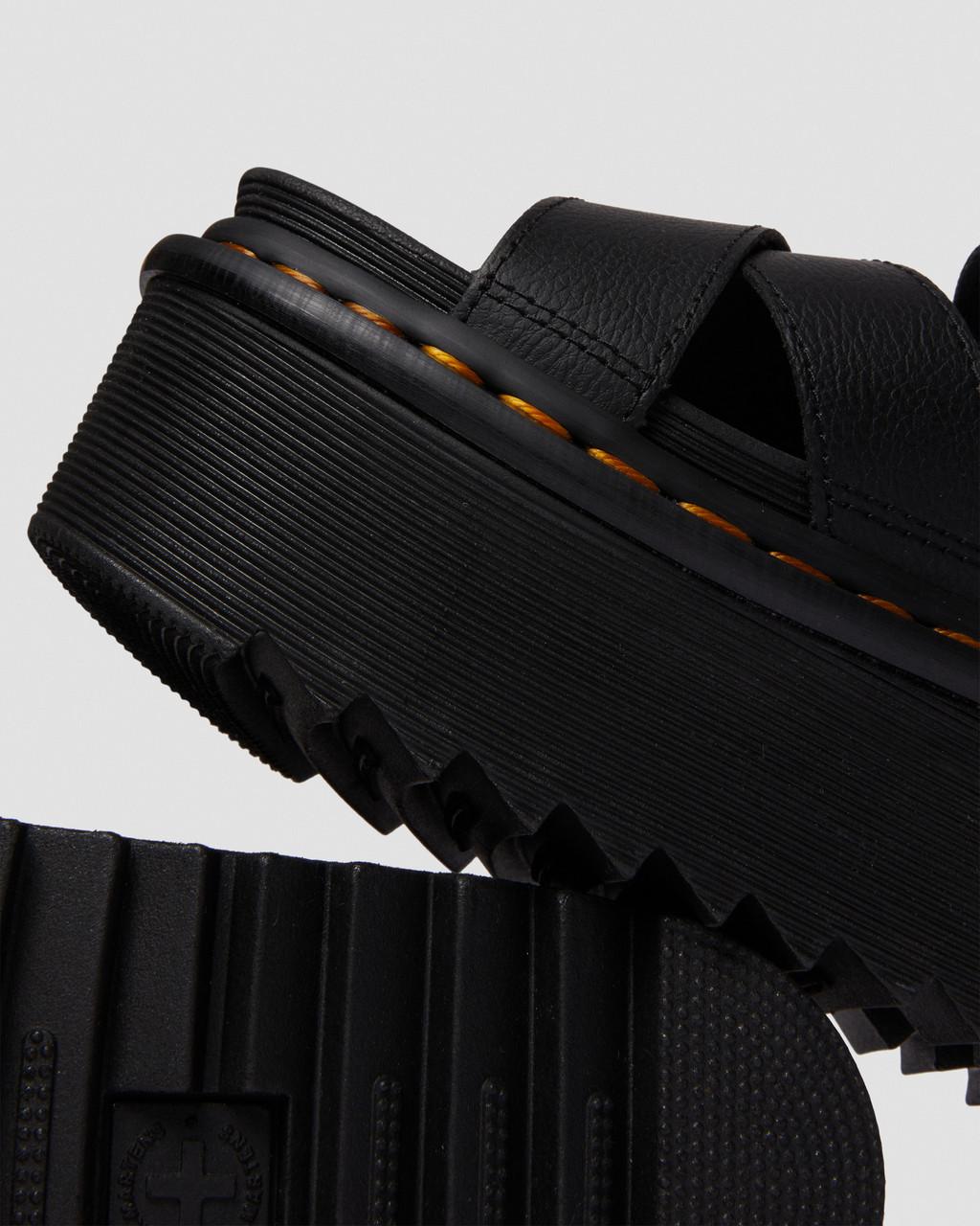 Dámské Sandály na Platformě Dr Martens Voss II Athena Leather Strap Černé | 96076205