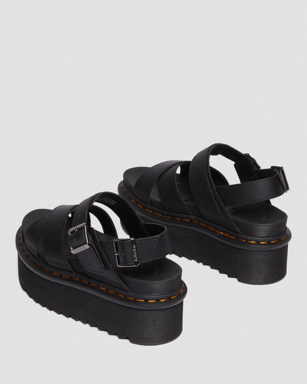 Dámské Sandály na Platformě Dr Martens Voss II Athena Leather Strap Černé | 96076205