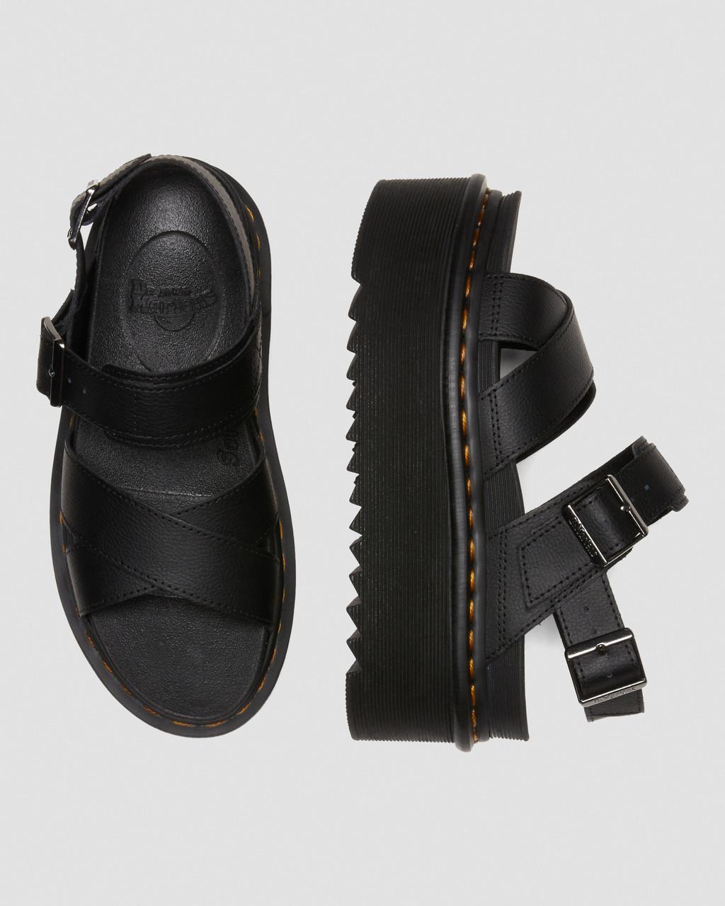 Dámské Sandály na Platformě Dr Martens Voss II Athena Leather Strap Černé | 96076205
