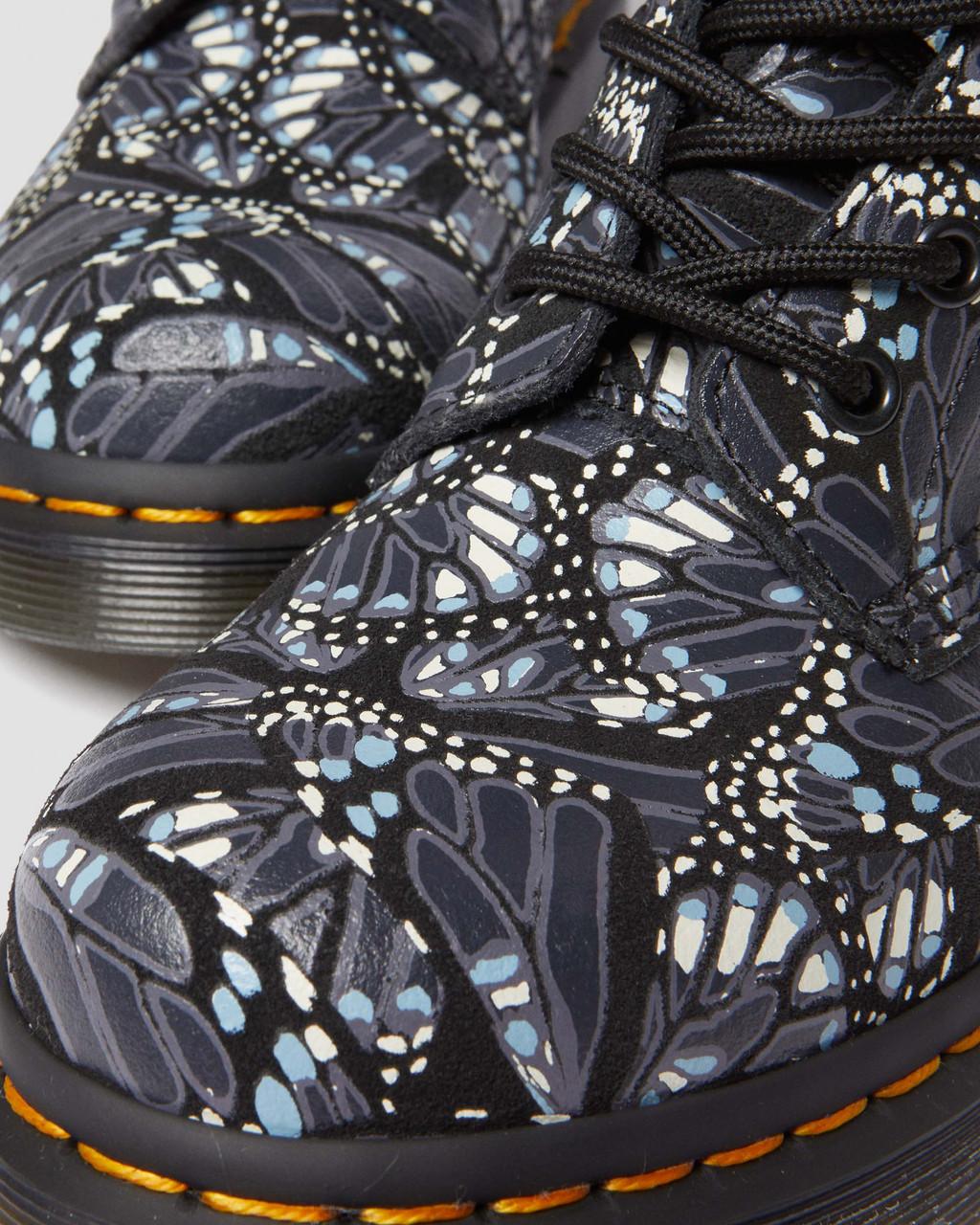 Dámské Šněrovací Boty Dr Martens 1460 Butterfly Print Suede Šedé | 40830809