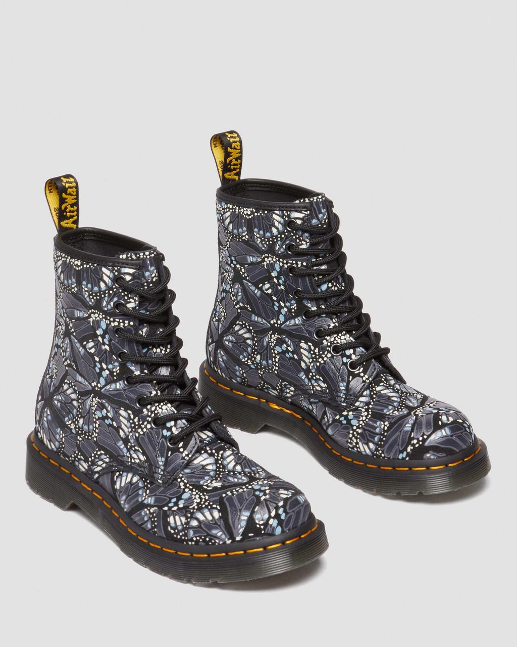 Dámské Šněrovací Boty Dr Martens 1460 Butterfly Print Suede Šedé | 40830809