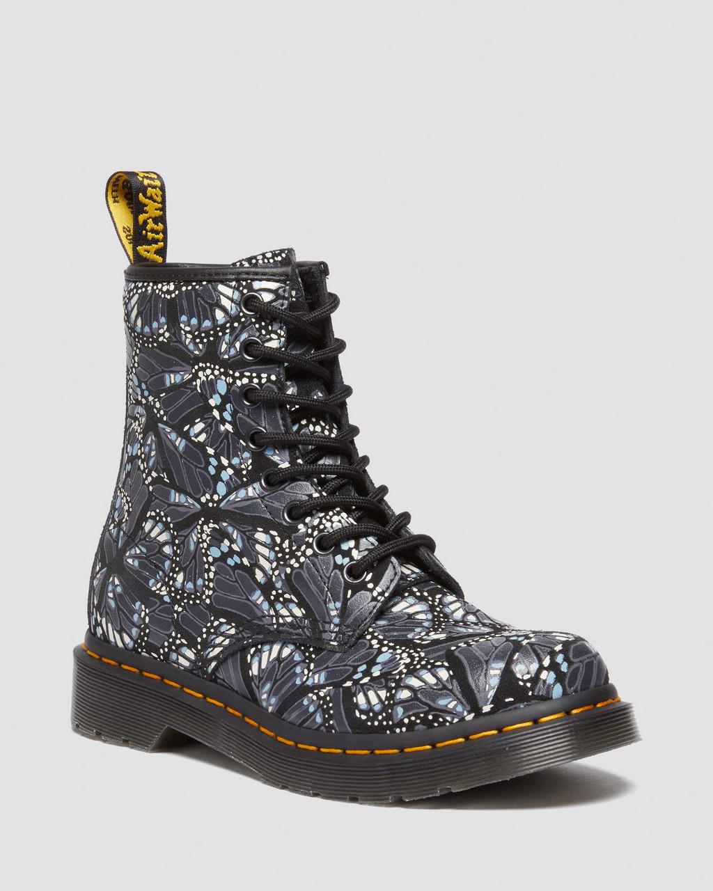Dámské Šněrovací Boty Dr Martens 1460 Butterfly Print Suede Šedé | 40830809