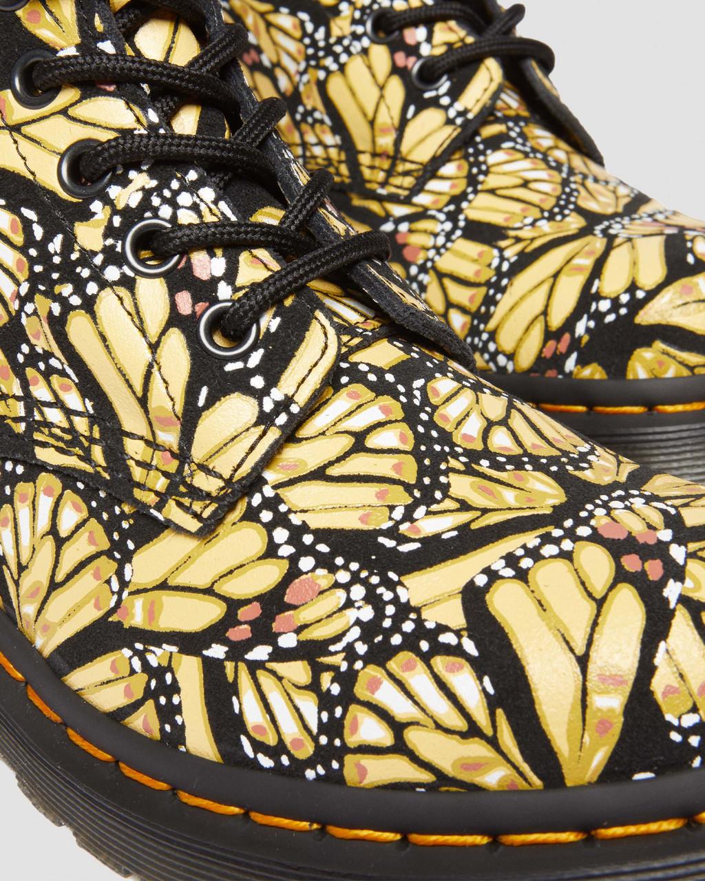 Dámské Šněrovací Boty Dr Martens 1460 Butterfly Print Suede Žluté | 87191849