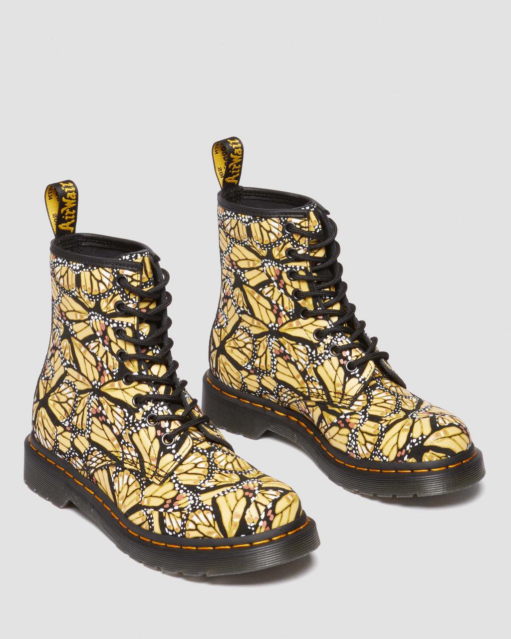 Dámské Šněrovací Boty Dr Martens 1460 Butterfly Print Suede Žluté | 87191849