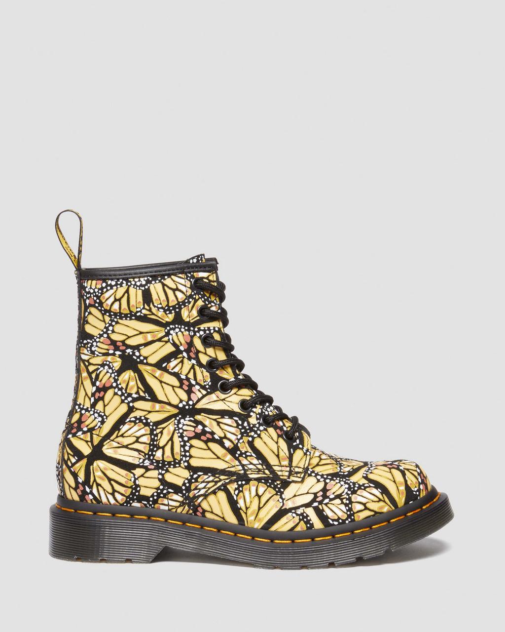 Dámské Šněrovací Boty Dr Martens 1460 Butterfly Print Suede Žluté | 87191849