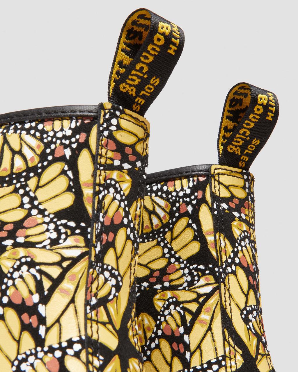 Dámské Šněrovací Boty Dr Martens 1460 Butterfly Print Suede Žluté | 87191849
