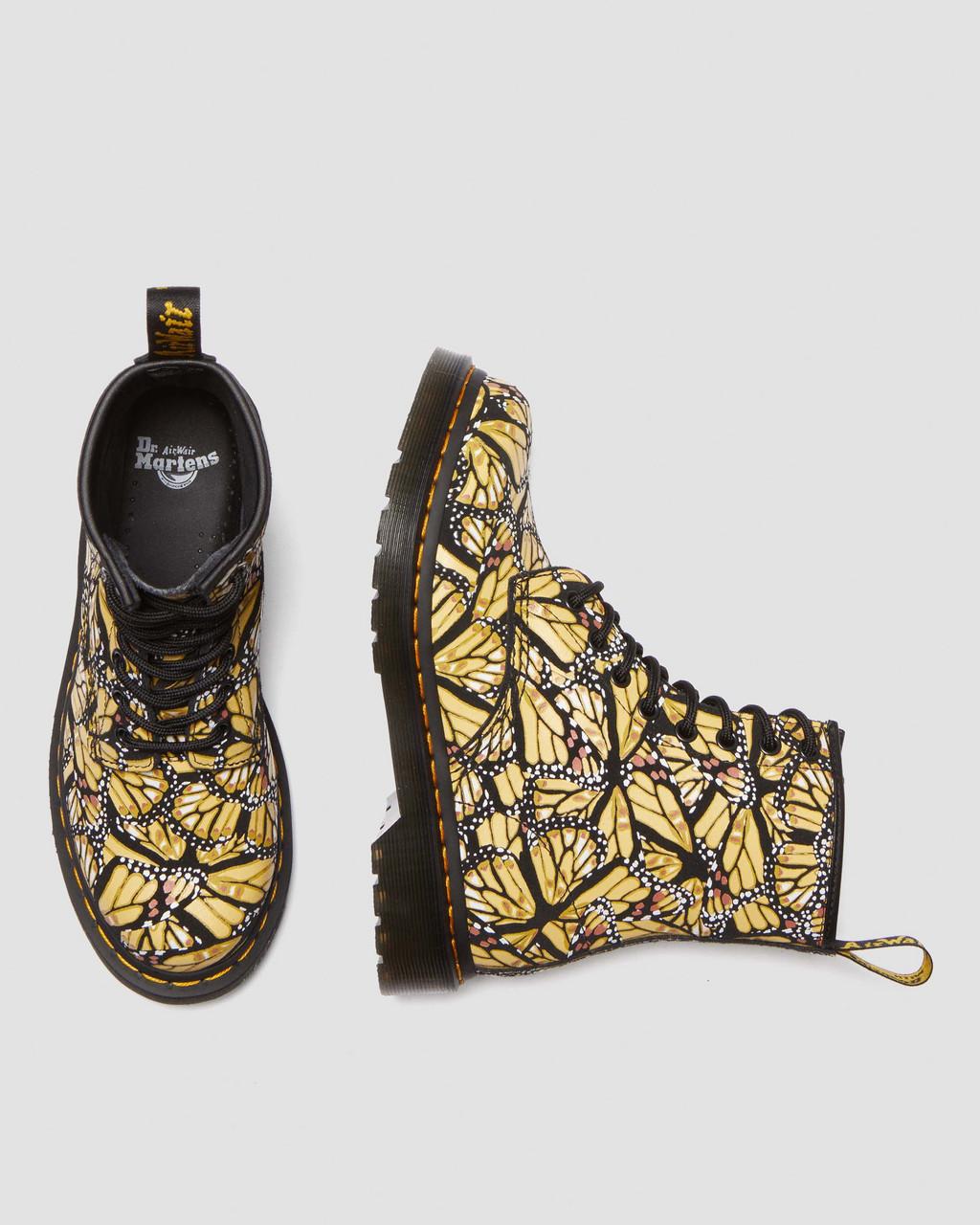 Dámské Šněrovací Boty Dr Martens 1460 Butterfly Print Suede Žluté | 87191849