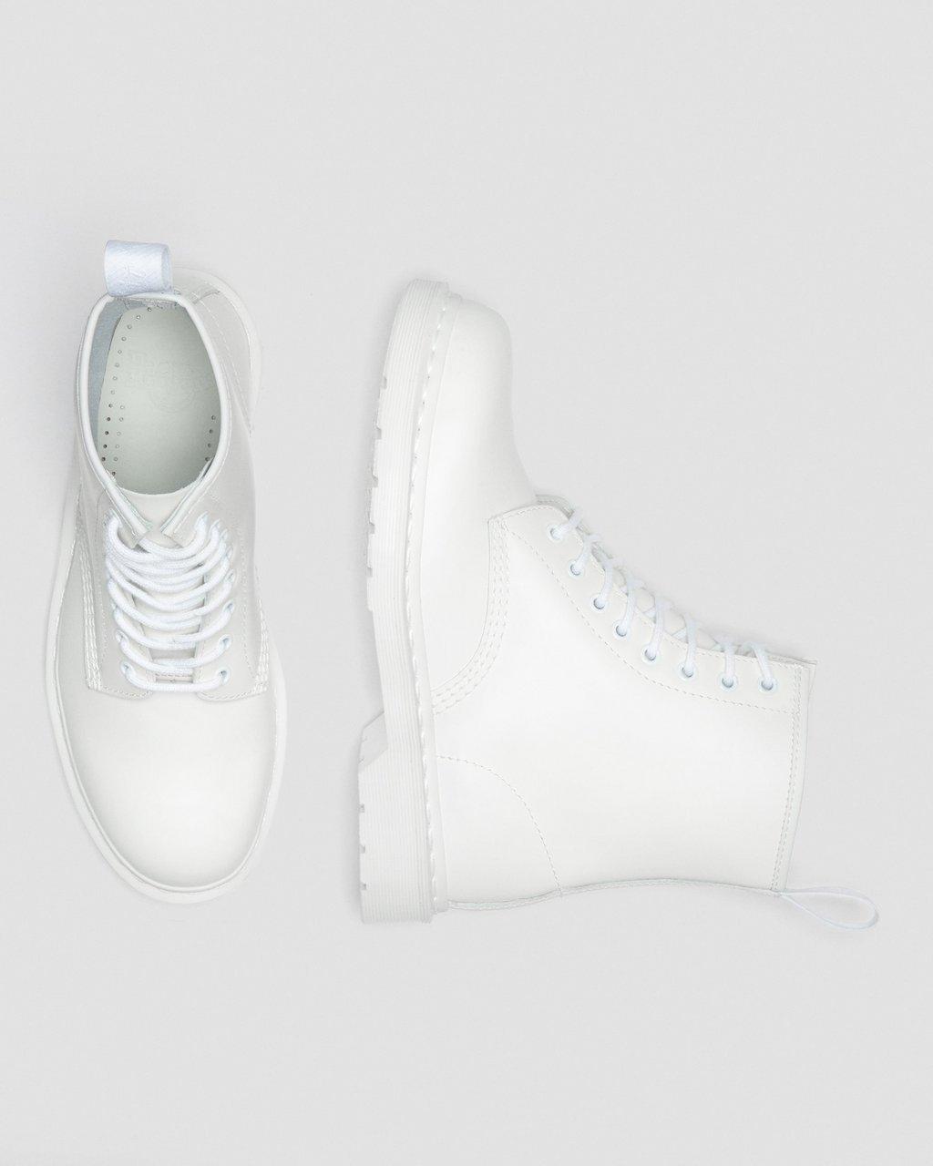 Dámské Šněrovací Boty Dr Martens 1460 Mono Smooth Leather Bílé | 83121735