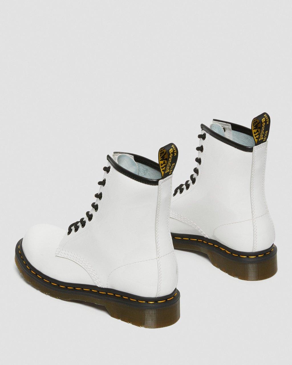 Dámské Šněrovací Boty Dr Martens 1460 Patent Leather Bílé | 27277662