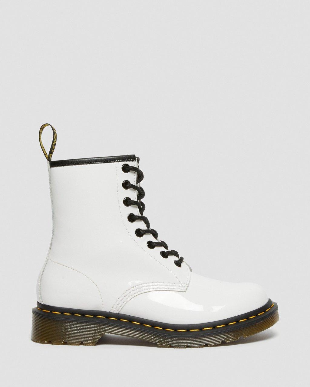Dámské Šněrovací Boty Dr Martens 1460 Patent Leather Bílé | 27277662
