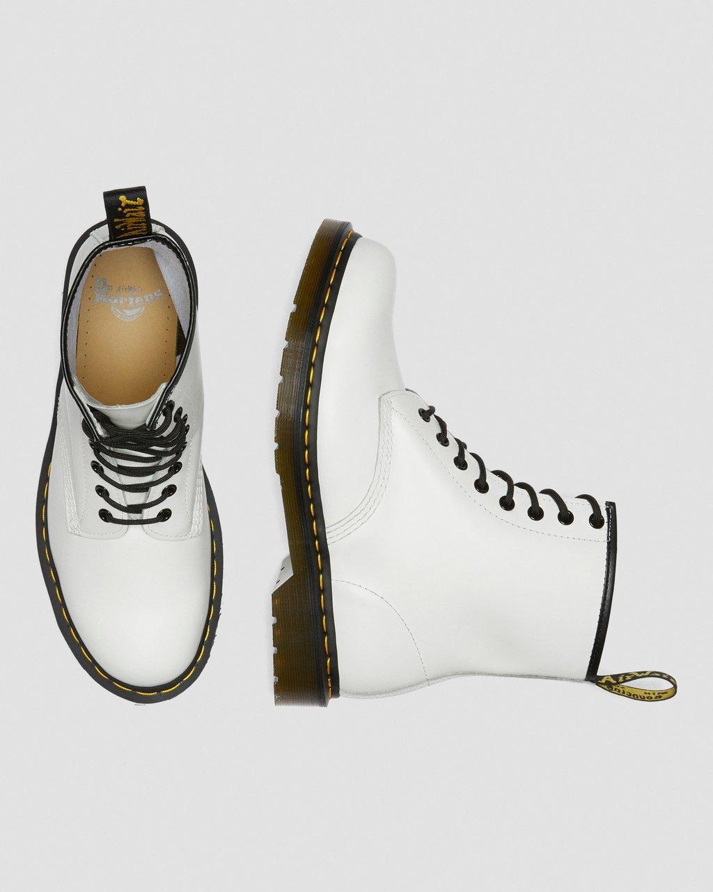 Dámské Šněrovací Boty Dr Martens 1460 Smooth Leather Bílé | 31633544