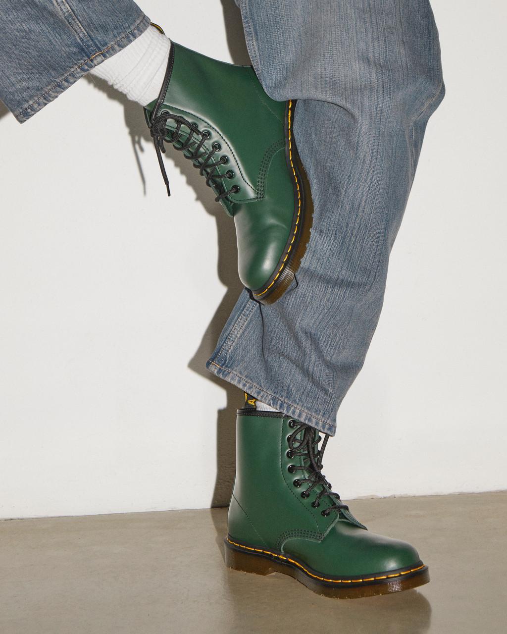 Dámské Šněrovací Boty Dr Martens 1460 Smooth Leather Zelene | 65640759
