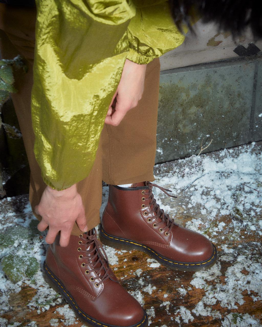 Dámské Šněrovací Boty Dr Martens Vegan 1460 Faux Fur Lined Hnědé | 93842352