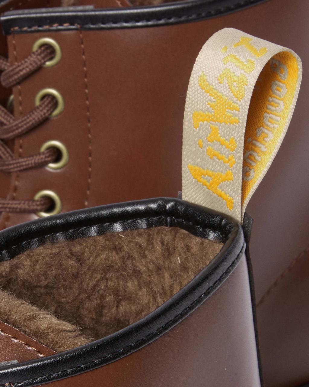 Dámské Šněrovací Boty Dr Martens Vegan 1460 Faux Fur Lined Hnědé | 93842352