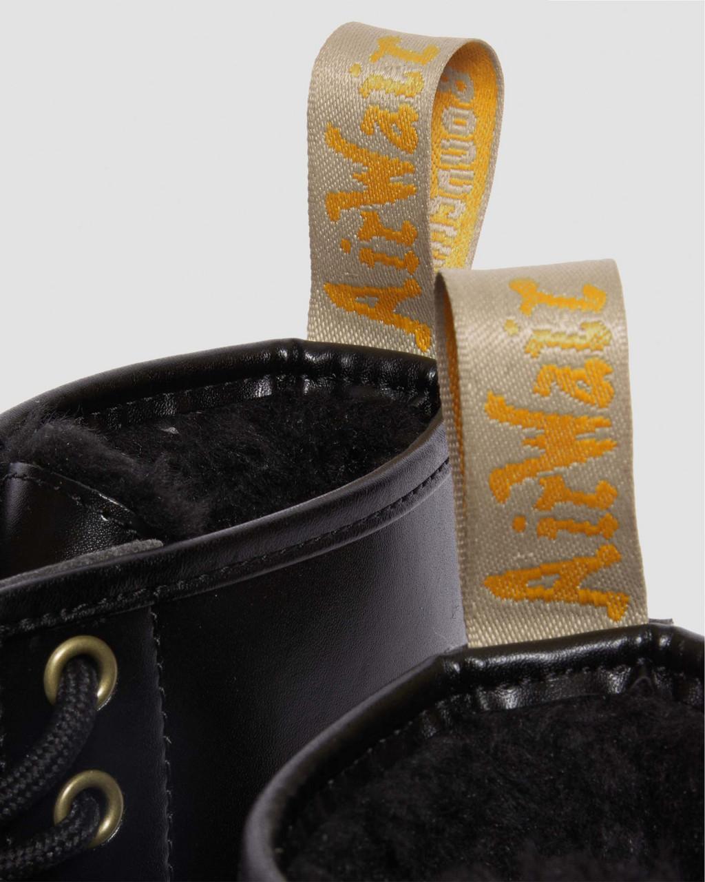 Dámské Šněrovací Boty Dr Martens Vegan 1460 Faux Fur Lined Černé | 20314281