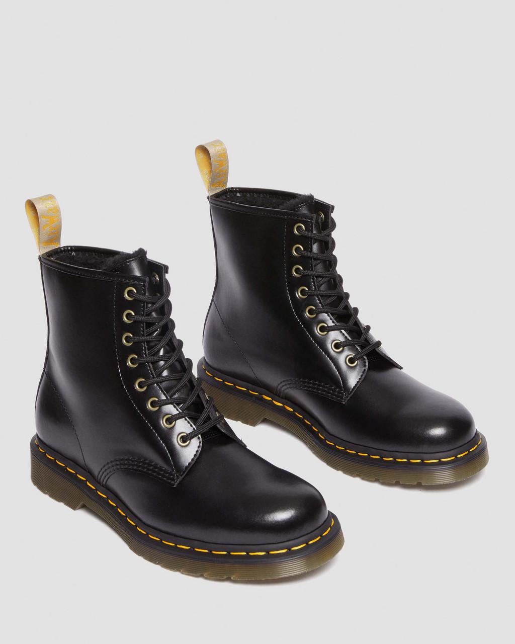 Dámské Šněrovací Boty Dr Martens Vegan 1460 Faux Fur Lined Černé | 20314281