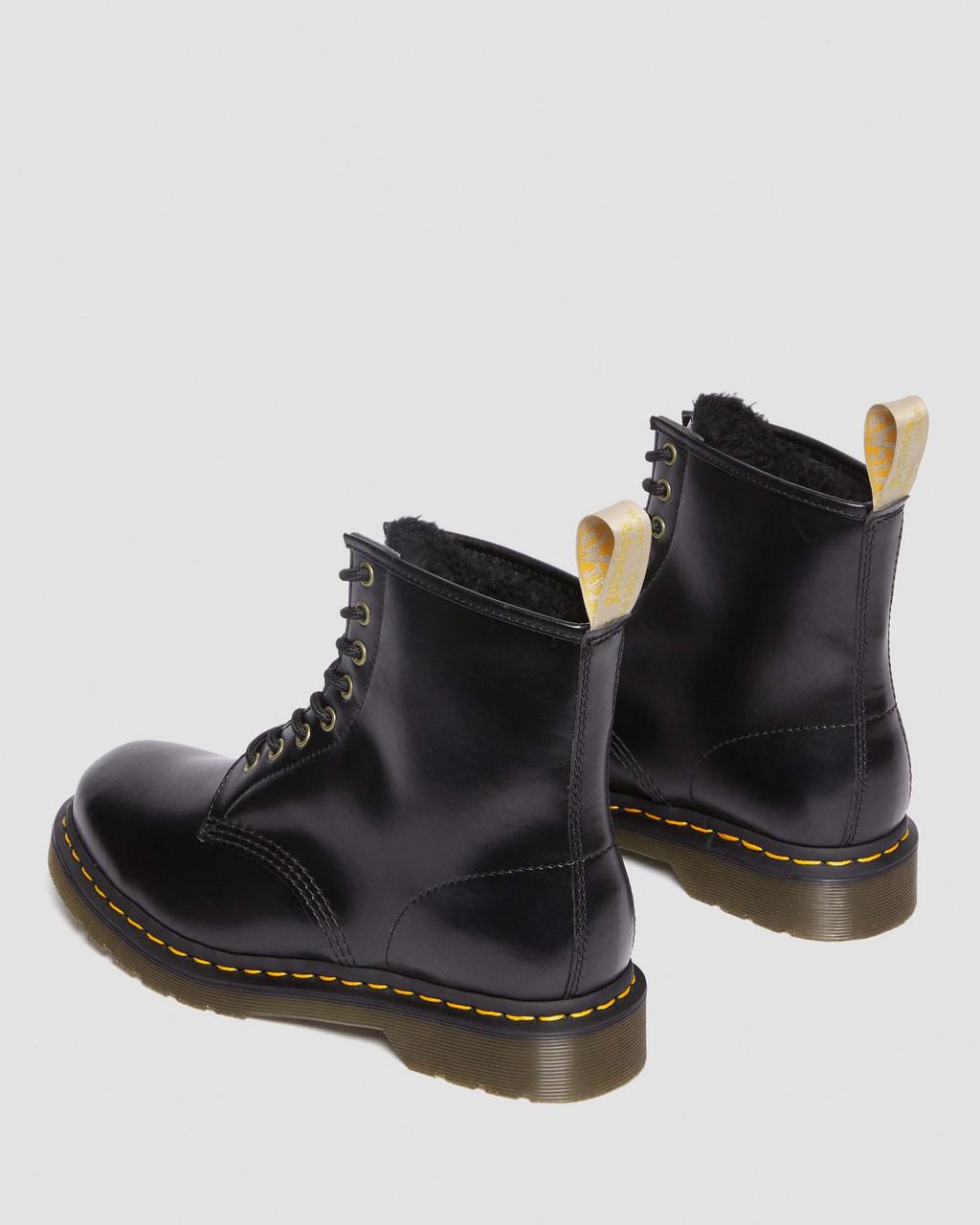 Dámské Šněrovací Boty Dr Martens Vegan 1460 Faux Fur Lined Černé | 20314281